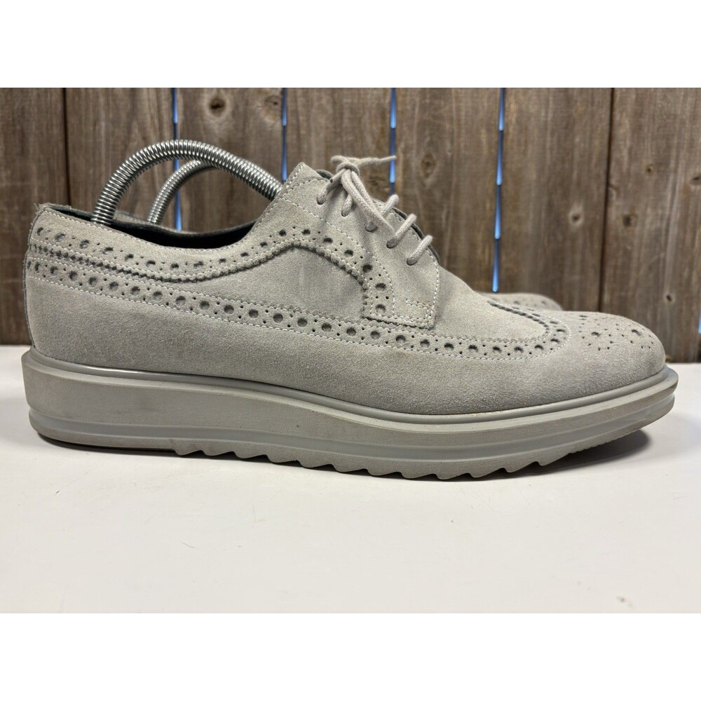 Skechers Mark Nason Men Gray Leather Wingtip Oxford Lace-Up US 10 EU 43